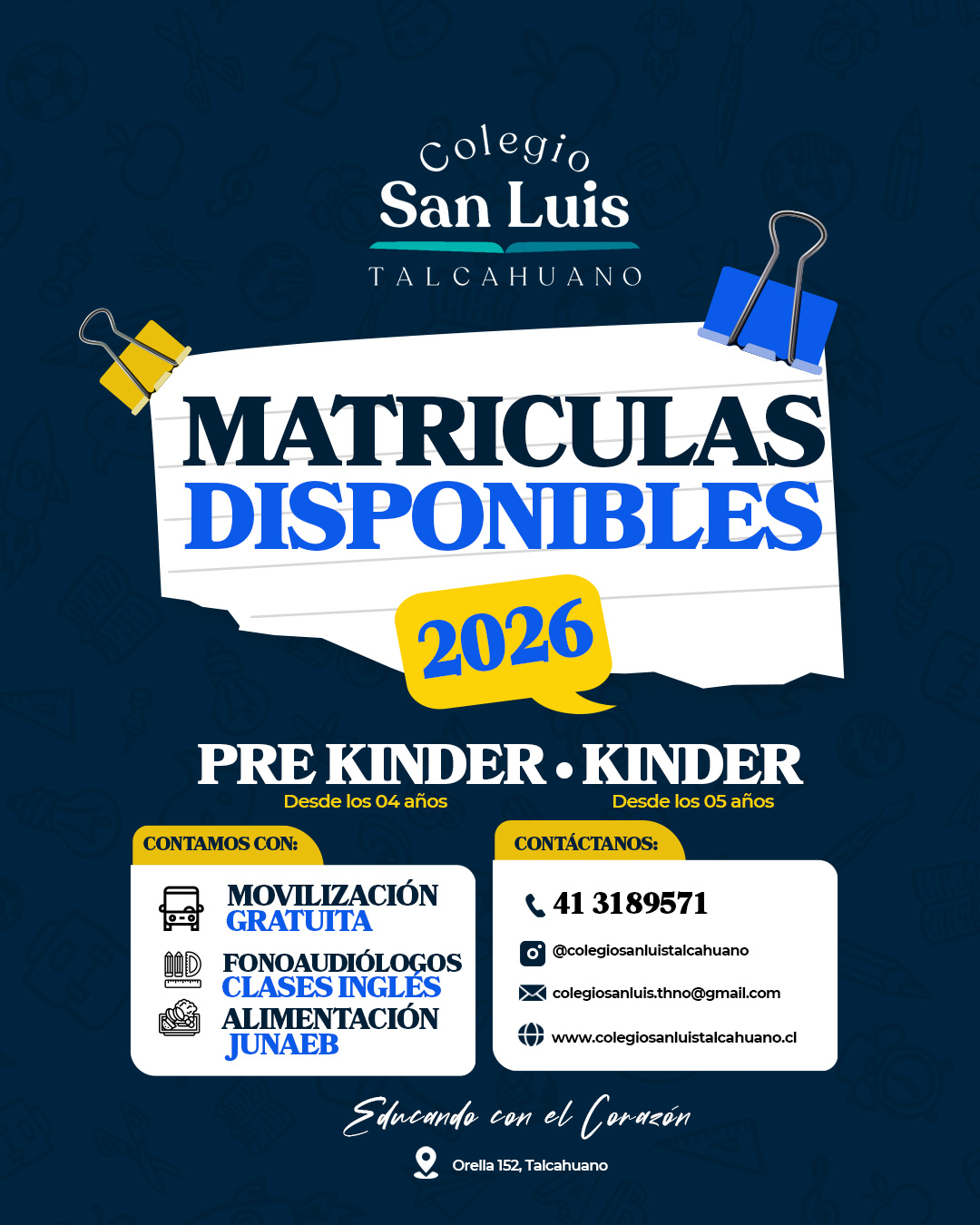 Matriculas disponibles 2026